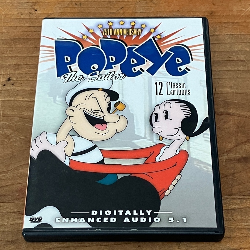 Popeye The Sailor 75th Anniversary DVD with 12 Classic cartoons